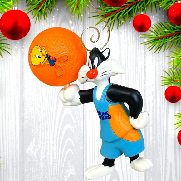 Tune Squad Sylvester Cat & Tweety Bird 4.5" ONE OF A KIND Christmas Ornament - Picture 2 of 3